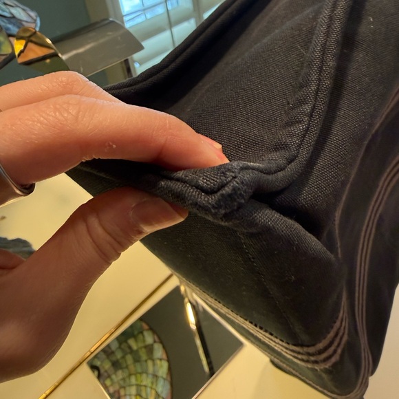 Hermes Authentic Large Size Navy Canvas Tote GUC - Picture 8 of 12